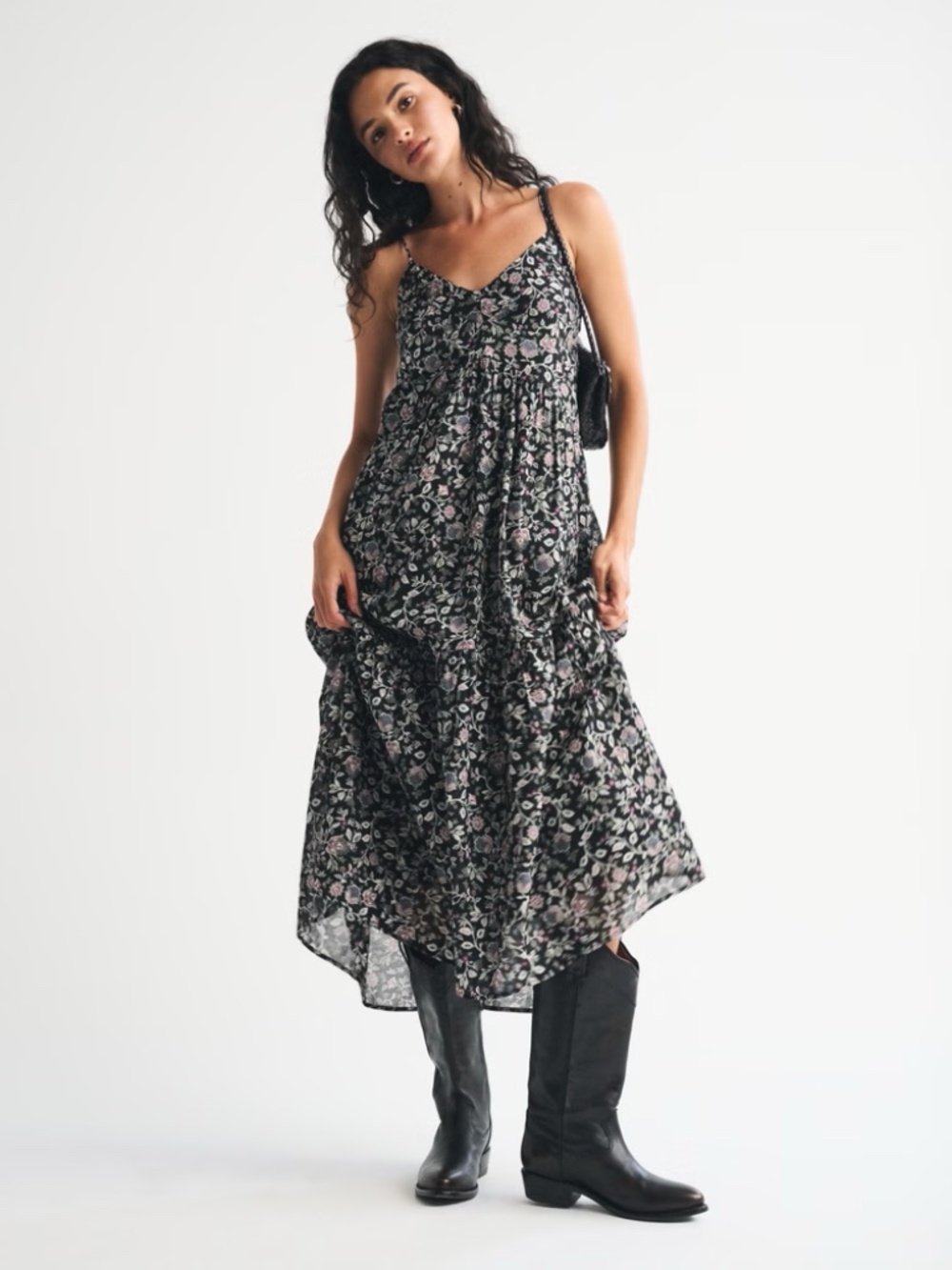Abercrombie V-Neck Flowy Maxi Dress - M